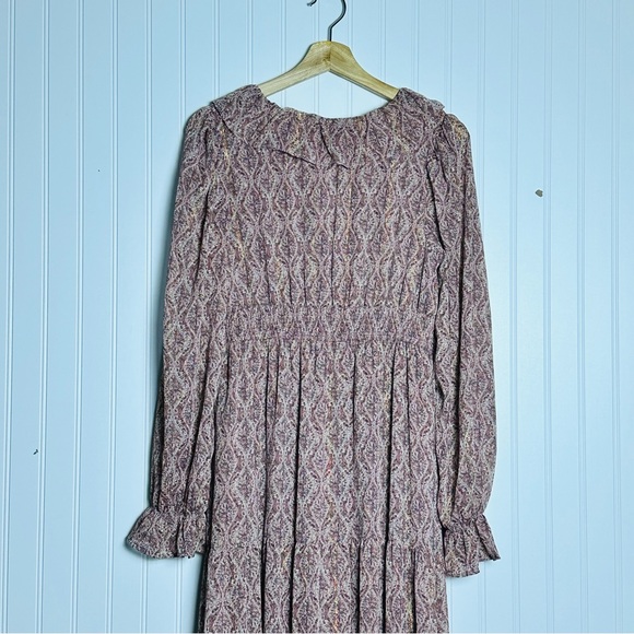 Moon River dainty floral Maxi Dress Tiered Ruffled M Cottagecore Boho Peasant - Picture 7 of 13